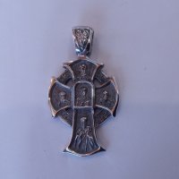 Сребърен двулицев кръст, снимка 3 - Колиета, медальони, синджири - 43688206