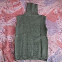 Тъмно зелен пуловер поло без ръкави, снимка 5 - Блузи с дълъг ръкав и пуловери - 27592740