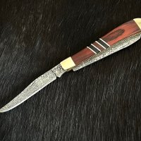 Висококачествен компактен колекционерски джобен сгъваем нож Elk Ridge Trapper Pakkawood.(ER954WBCR), снимка 1 - Ножове - 43021162