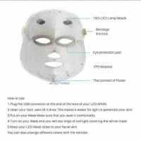 Козметична Led маска за лице със светлинна терапия, фотодинамична терапия, акне, бръчки, снимка 3 - Козметични уреди - 37601981