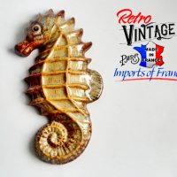 Винтидж керамична декорация за стена с морско конче 9 инча., снимка 5 - Антикварни и старинни предмети - 38345095