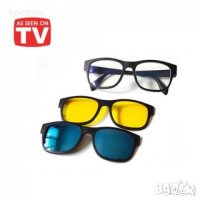 Магнитни Очила 3в1 за нощно шофиране слънчеви мъгла мода дамски мъжки, снимка 3 - Слънчеви и диоптрични очила - 28239300