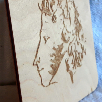 Барелеф на Пушкин. Рисунка с пирограф върху дърво. 1970-1980, снимка 3 - Пана - 44901133