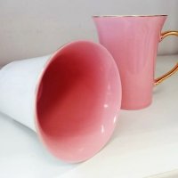 Луксозни розови чаши - 300 мл. в комплект, снимка 1 - Подаръци за жени - 26567646
