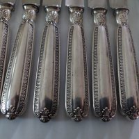 Сребърен(800) проба комплект за хранене за шест човека/лъжици вилици ножове/, снимка 7 - Прибори за хранене, готвене и сервиране - 38656352