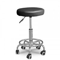 Козметичен стол - табуретка FM004-3 48/61 см бяла / черна, снимка 1 - Друго оборудване - 40190172