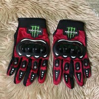 Чисто нови ръкавици за мотор Monster с протектори/Черно с червено/Размер L, снимка 2 - Аксесоари и консумативи - 43975519