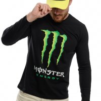 Нов мъжки комплект Monster: блуза с дълъг ръкав + шапка с козирка, снимка 1 - Блузи - 37700427