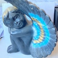Масивна фигура ангел, гипс, снимка 1 - Антикварни и старинни предмети - 38425982