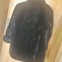 Черно пухено палто с къс косъм тип мечка с копчета ХЛ+, снимка 6 - Палта, манта - 25725192
