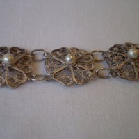 филигранена дамска гривна със перли, снимка 12 - Антикварни и старинни предмети - 40225070