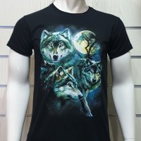 Нова мъжка тениска с дигитален печат Вълци, пълнолуние, Серия вълци, снимка 14 - Тениски - 29040473