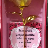 Промо! Оригинална позлатена роза 24К роза + кутия, снимка 6 - Декорация за дома - 27934488