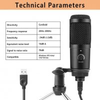 USB микрофон за TikTok, Youtube, караоке и записи в студио, снимка 8 - Микрофони - 33462330