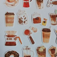 Скрапбук стикери за декорация планер кафе - 23 бр /комплект , снимка 2 - Други - 38269996