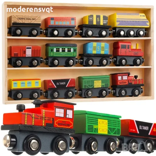 Дървено влакче с магнити, снимка 1