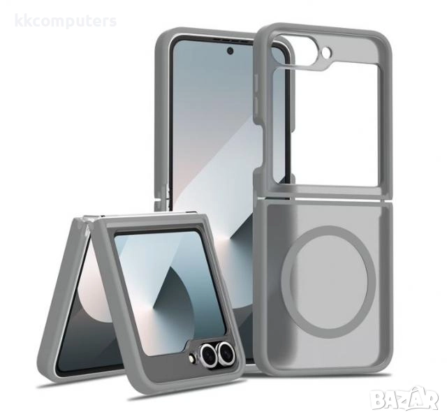 Калъф силикон мат MagSafe / Сив / за Samsung Z Flip 7 Баркод : 3132992, снимка 1