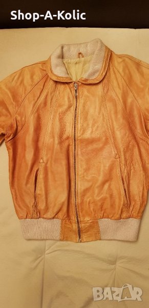 Classic Vintage Genuine Leather Bomber Jacket, снимка 1
