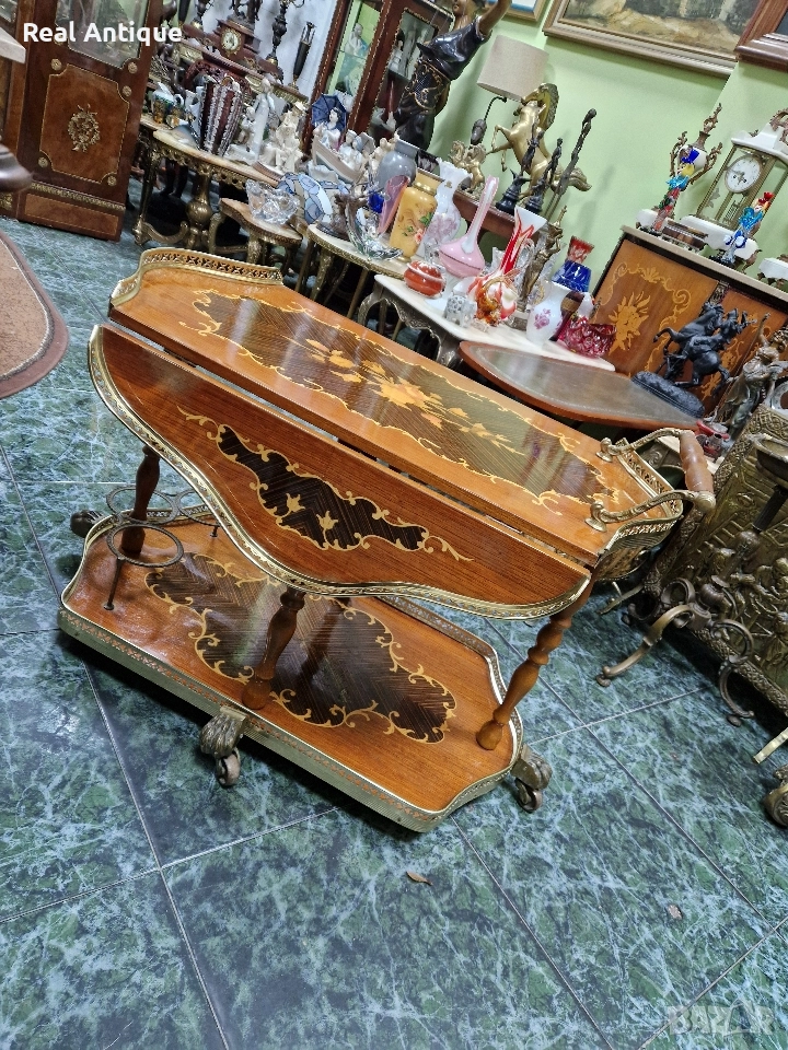 Уникална антикварна английска количка за сервиране , снимка 1