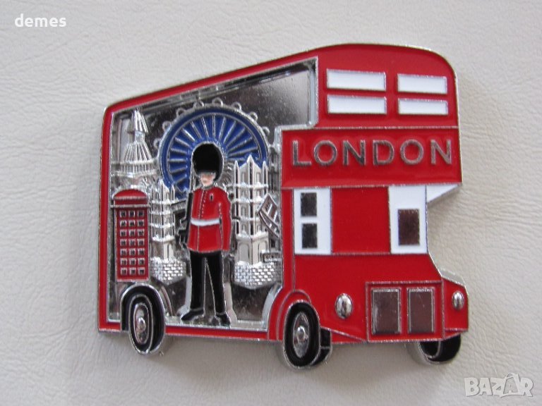 Автентичен 3D магнит от Лондон, Великобритания-метален, снимка 1