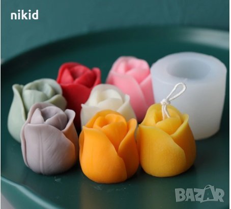 3d отворено Лале силиконов молд форма декорация украса фондан торта шоколад бонбон гипс смола, снимка 1