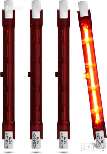 DoRight 500W R7S рубинена нагревателна крушка, 118MM инфрачервени кварцови нагревателни крушки 240V, снимка 1