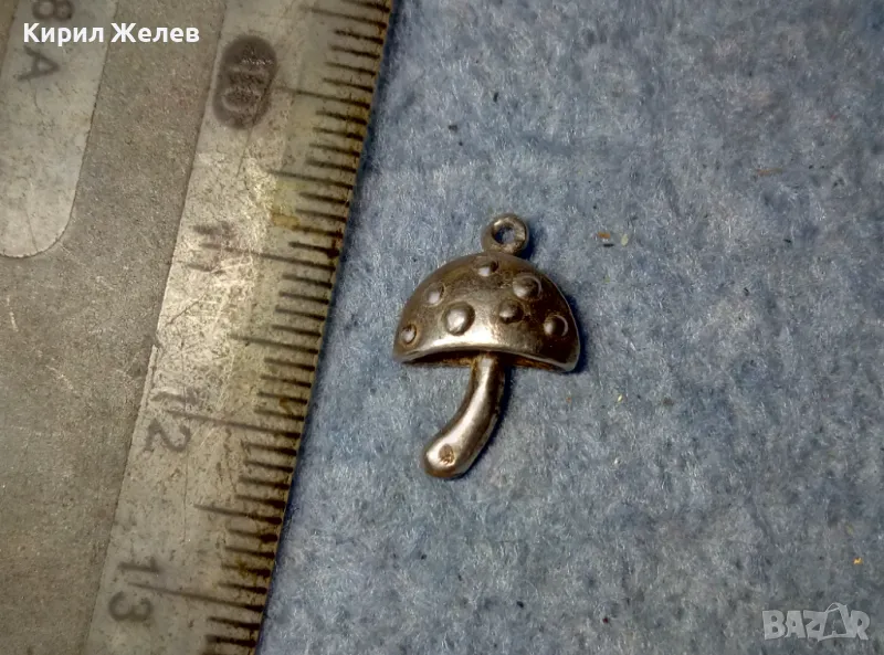 МАЛКА СРЕБЪРНА ГЪБКА СРЕБРО ВИСОКА ПРОБА ФИГУРАЛНА АРТ ВИСУЛКА МЕДАЛЬОН 48272, снимка 1