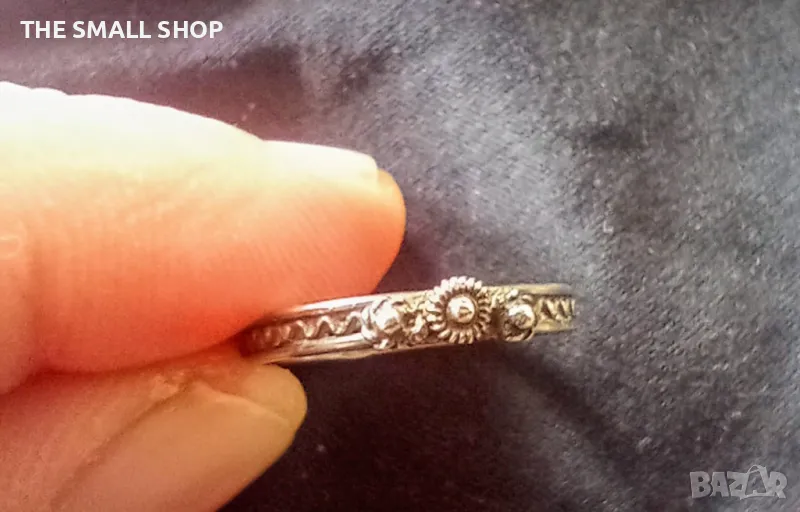 Стар сребърен възрожденски пръстен филигран, снимка 1