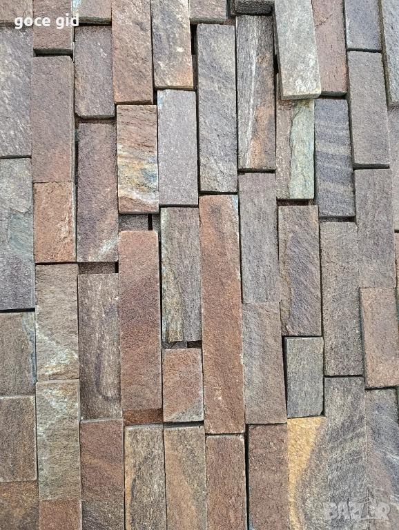 Кафяв естествен камък (гнайс) - тухлички и плочи | Топ цена, бърза доставка, снимка 1