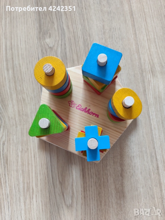 Дървена низанка с формички Eichhorn, снимка 1