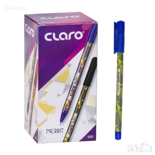 4355 Син химикал с капачка Claro Merrit, 0.6 мм, снимка 1