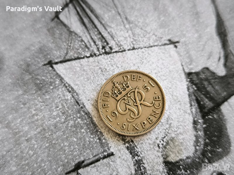 Монета - Великобритания - 6 пенса | 1951г., снимка 1