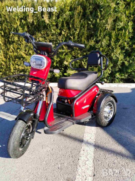 Двуместна електрическа триколка MaxMotors Pudding 1800W-48V-20Ah-Червена, снимка 1