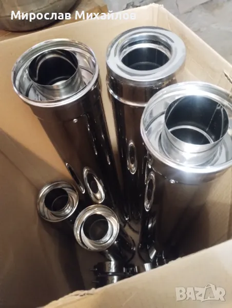 Коминно тяло, димоотвод, двустенен от инокс ф 80. на половин цена, снимка 1