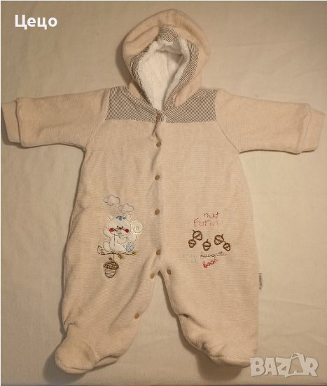 Дебел бебешки гащеризон за момичета. 68 см, 6 мес. , снимка 1
