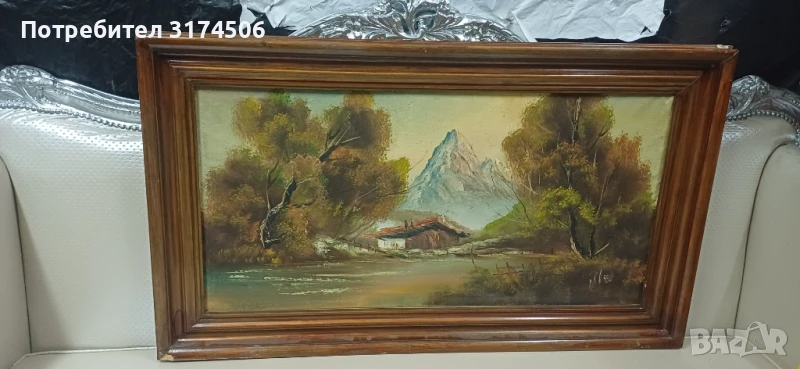 Картина рисувана на платно голяма автограф , снимка 1