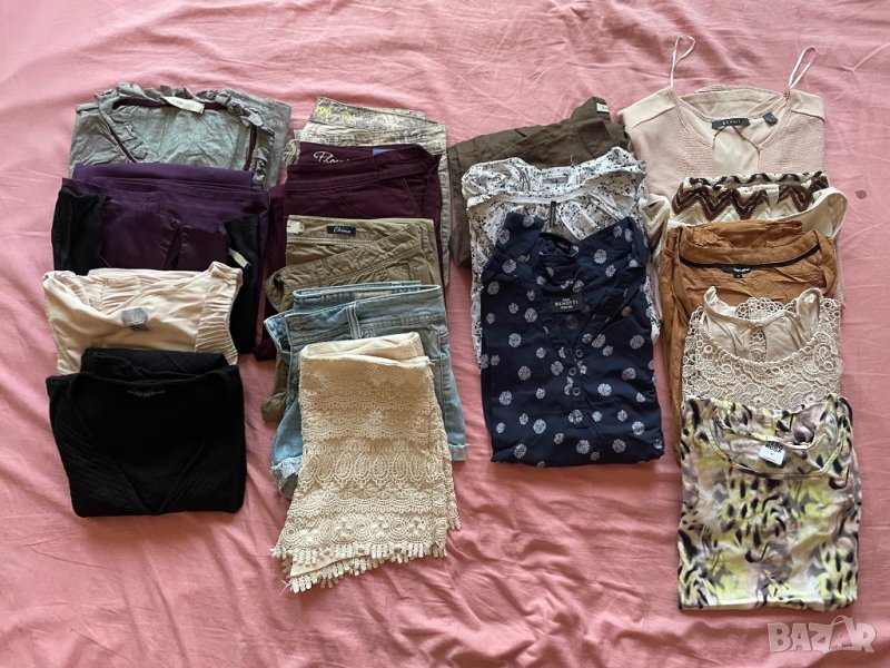 Лот от 17 броя дамски панталони,къси панталонки,потници,туники,риз,рокли, снимка 1