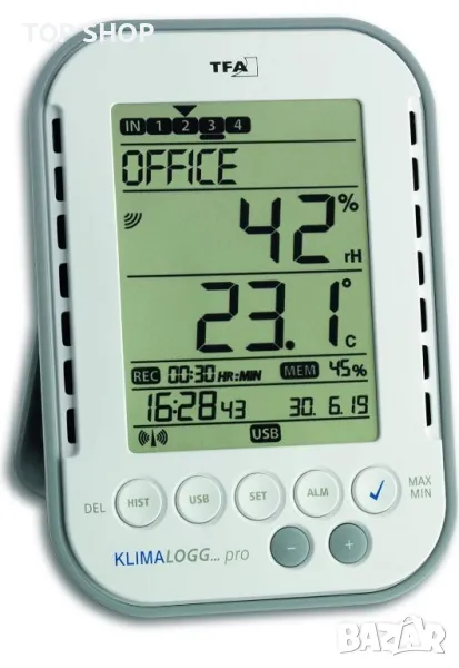 TFA Професионален термохигрометър KlimaLogg Pro с регистратор на данни, снимка 1