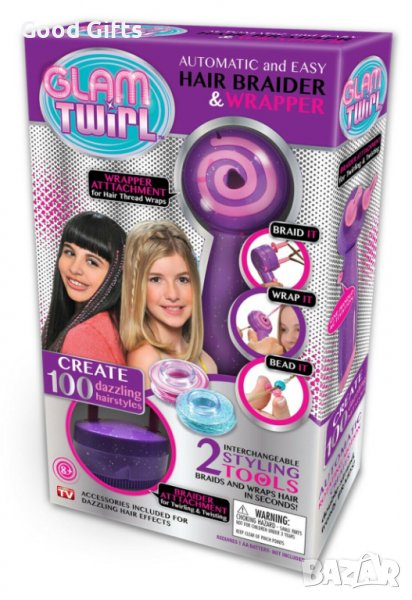 Уред за плитки и стайлинг Glam Twirl Hair Styling Tool, снимка 1