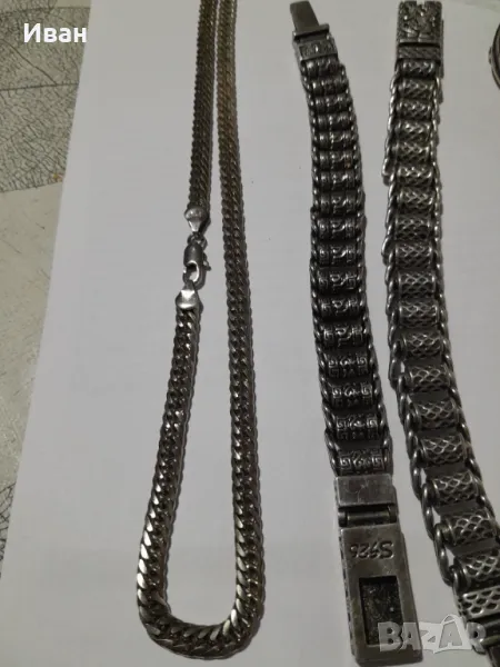 Две гривни и синджир сребро пр925, снимка 1