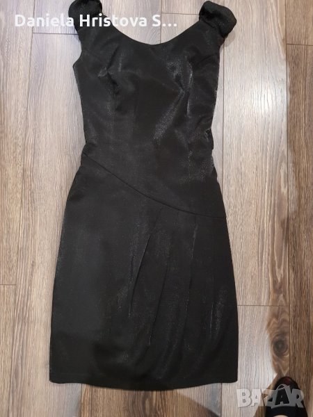 Официална черна рокля с изрязан гръб С размер, снимка 1