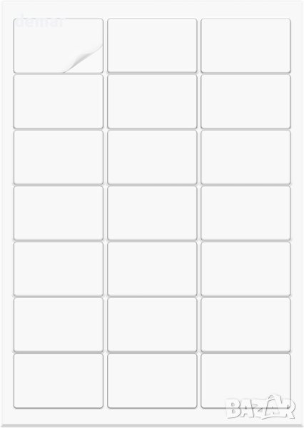 Phomemo 635381-21 Самозалепващи се адресни етикети A4, 21 етикета на лист A4, 2100 етикета, бели, снимка 1