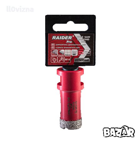 Диамантена боркорона Raider Diamond Dry, M14, Ø22 мм, снимка 1