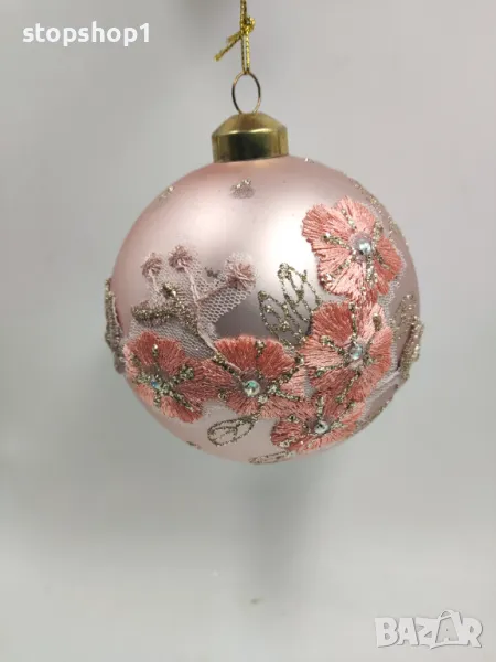 Ръчно изработена стъклена коледна топка Christmas , снимка 1