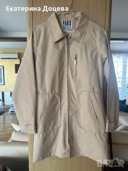 Тренчкот в бежово с цип, снимка 1