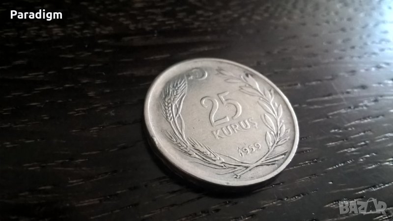 Монета - Турция - 25 куруша | 1959г., снимка 1