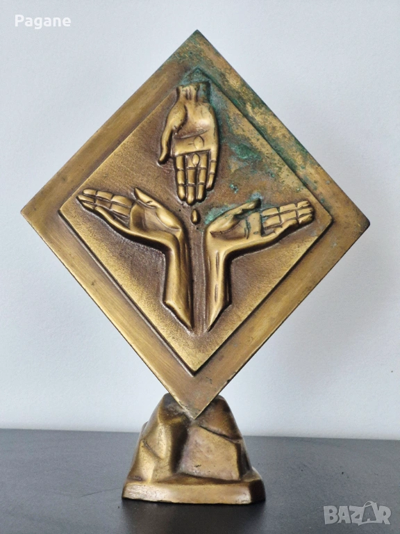 Авторска бронзова пластика „Ръце“ – Художествена скулптура (24.5 см) ​, снимка 1