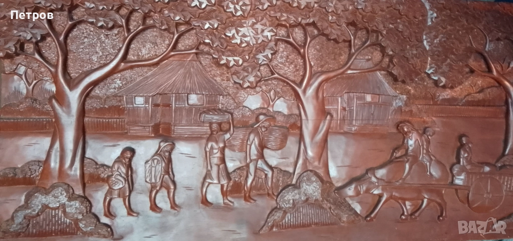 картина дърворезба 133/61 см, снимка 1
