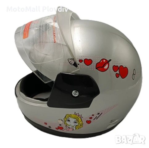 Детска каска мото мотор вело шлем с визьор за деца 3,4,5 годишни, снимка 6 - Аксесоари и консумативи - 48719902