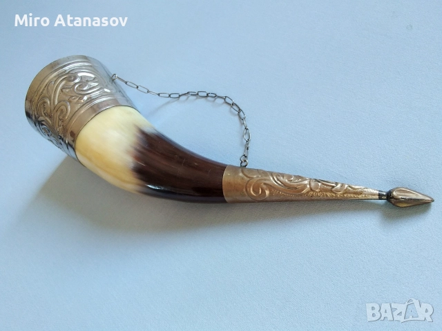 Грузински рог чаша, снимка 3 - Антикварни и старинни предмети - 52841453
